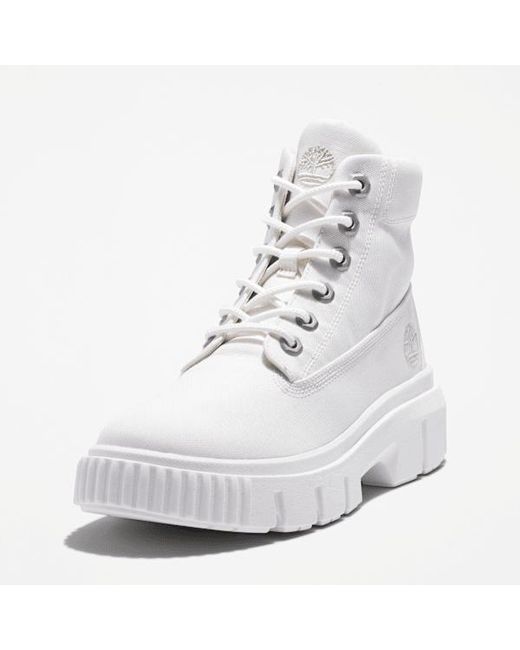 Timberland White Greyfield Canvas Boot