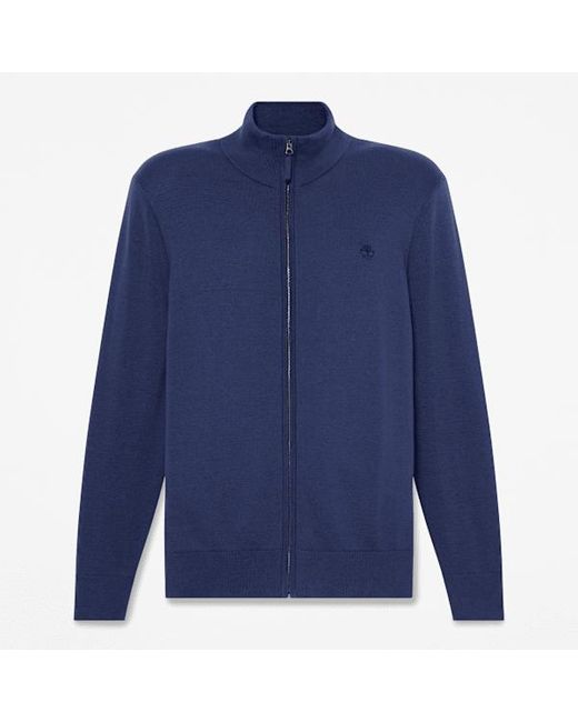 Timberland Blue Williams River Cotton Full-Zip Jumper For for men