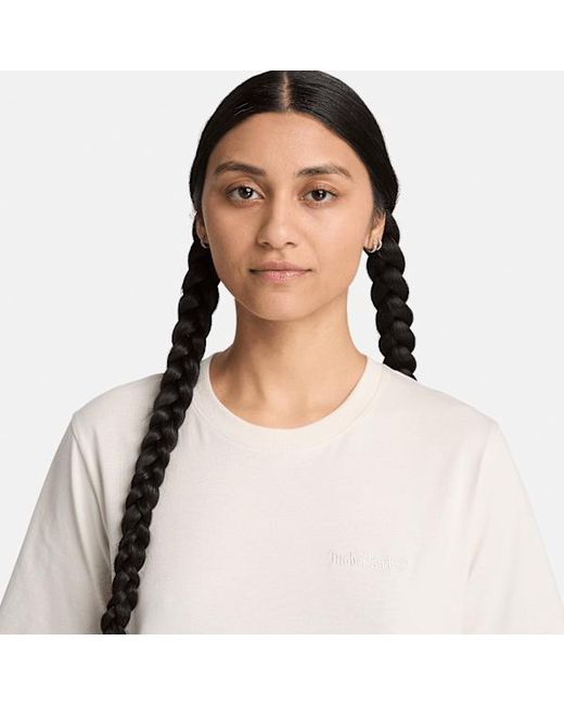 Timberland White Embroidered Logo Short-Sleeve T-Shirt For
