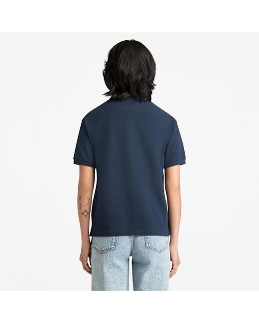 Timberland Blue Short-Sleeve Pique Polo For