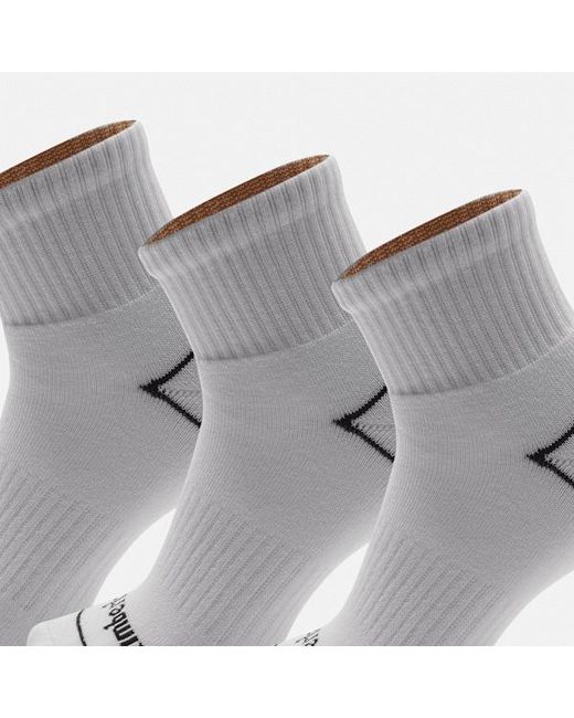 Timberland Gray Bowden 3-Pack Full Cushion Quarter Sock