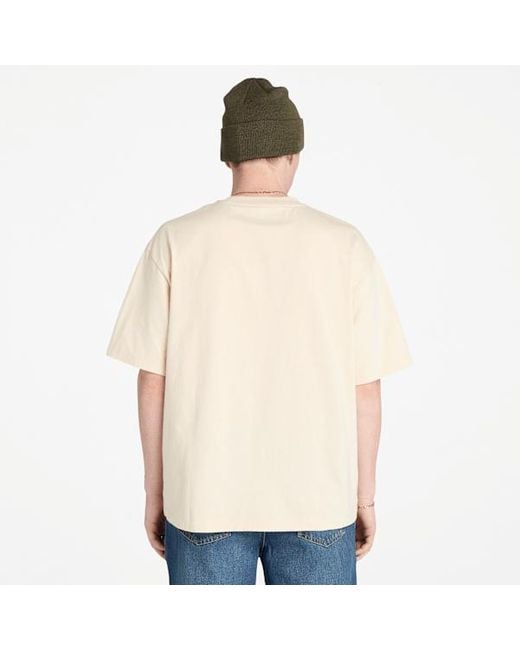 Timberland Natural Hampton Tonal Stack Logo T-shirt For Men In Beige, Man, Beige, Size: 3xl for men
