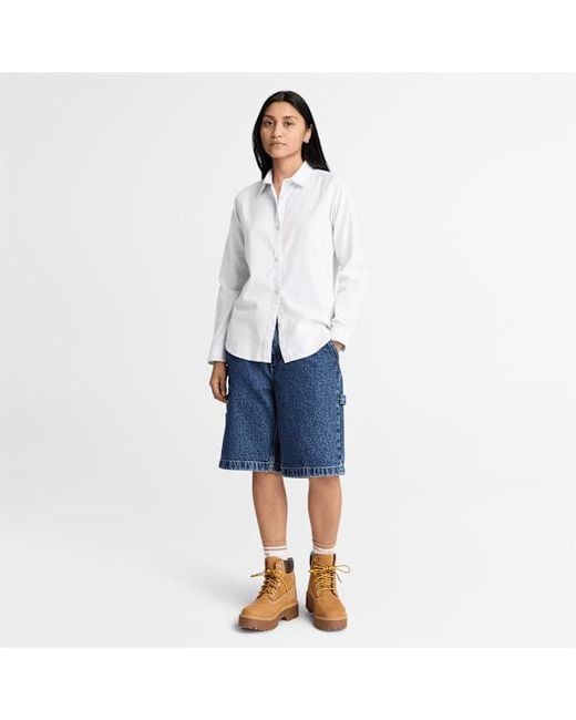 Timberland White Long-Sleeve Oxford Shirt For