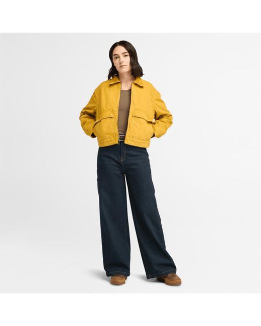 Timberland Strafford Quilted Washed Canvas Jacket For Women In Yellow Woman Yellow Size L Lyst UK