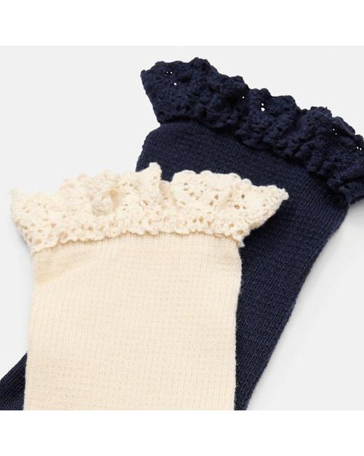 Timberland Blue 2-Pack Ruffle Low Crew Sock For
