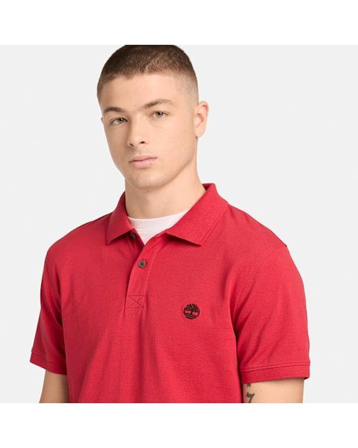 Timberland Red Millers River Short-Sleeve Stretch Polo For for men