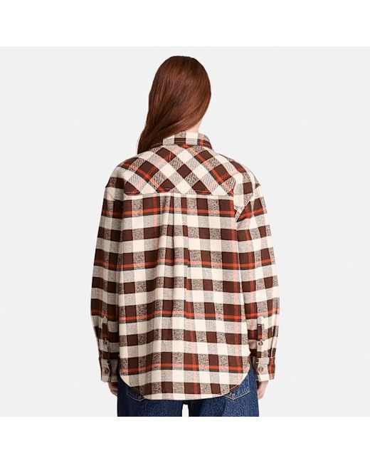 Timberland Brown Plaid Overshirt For