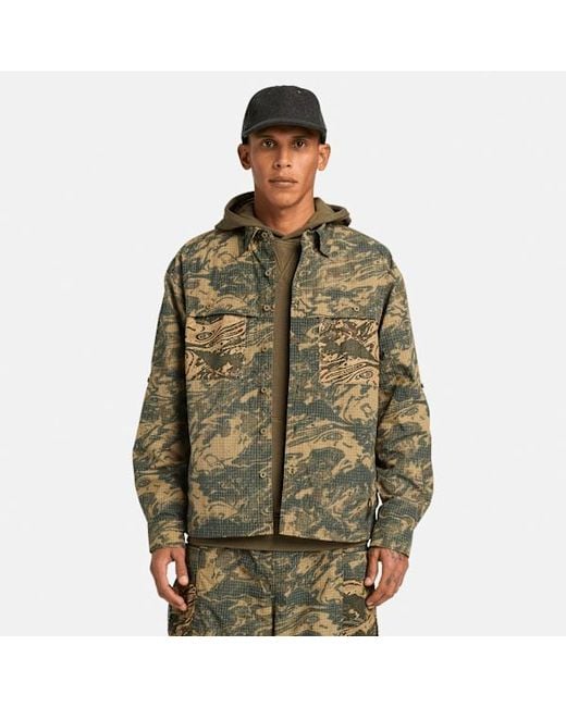 Timberland Green Camo Overshirt