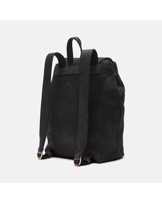Timberland Black Soft Leather 11-Liter Backpack For