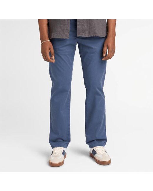 Timberland Blue Claremont Twill Chino Straight Trouser For for men