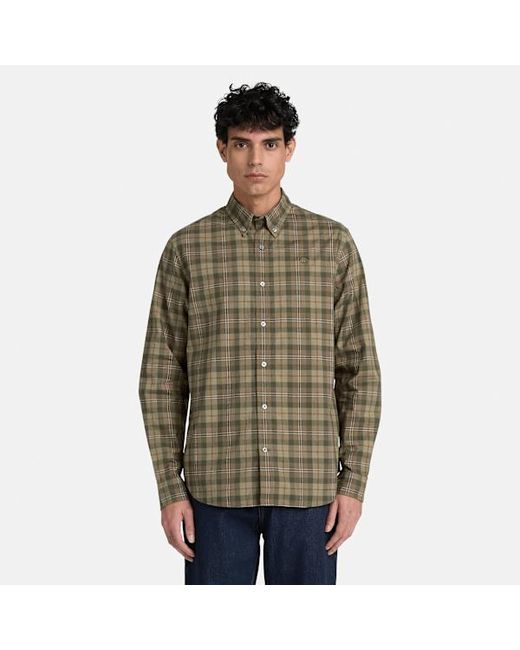 Timberland Green Check Regular Fit Poplin Shirt For for men