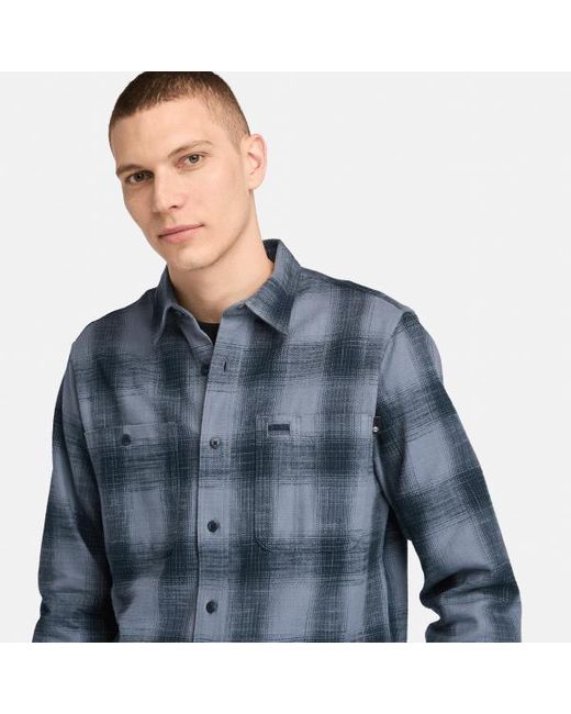 Timberland Blue Windham Heavy Flannel Shirt For Men In Grey, Man, Grey, Size: 3xl for men