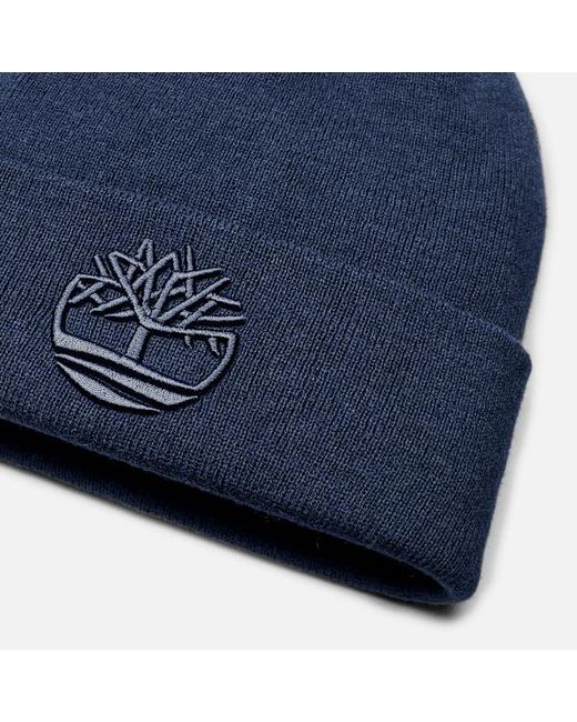 Timberland 3d Embroidered Beanie In Dark Blue, Blue for men
