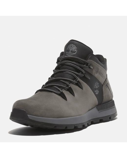 Timberland Black Sprint Trekker Mid Lace-up Waterproof Trainer For Men In Grey, Man, Grey, Size: 6.5 for men