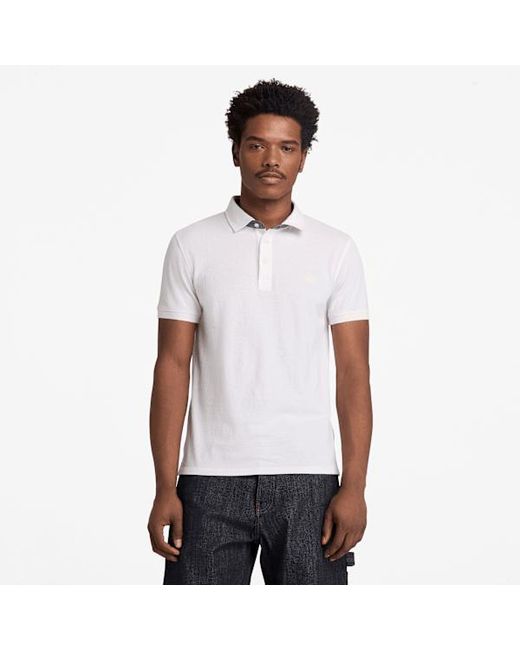 Timberland White Baboosic Brook Oxford Short-Sleeve Polo For for men