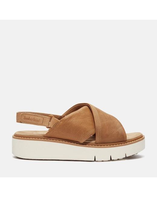 Timberland Brown Safari Dawn Backstrap Sandal For Women In Beige, Woman, Beige, Size: 4