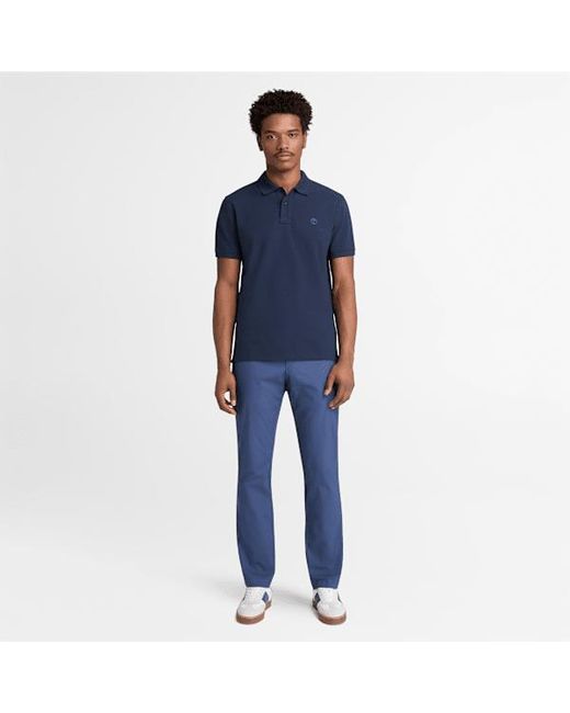 Timberland Blue Millers River Short-Sleeve Pique Polo Shirt For for men
