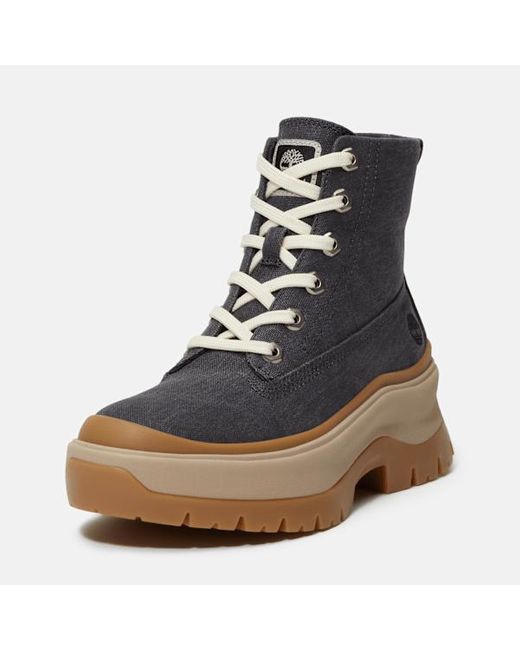 Timberland Blue Roxie Lane Mid Lace-up Boot For Women In Dark Grey, Woman, Grey, Size: 3.5