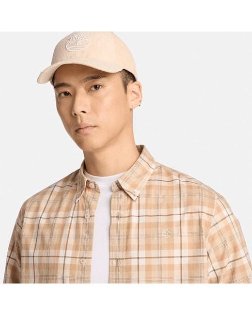 Timberland Natural Check Regular Fit Poplin Shirt For for men
