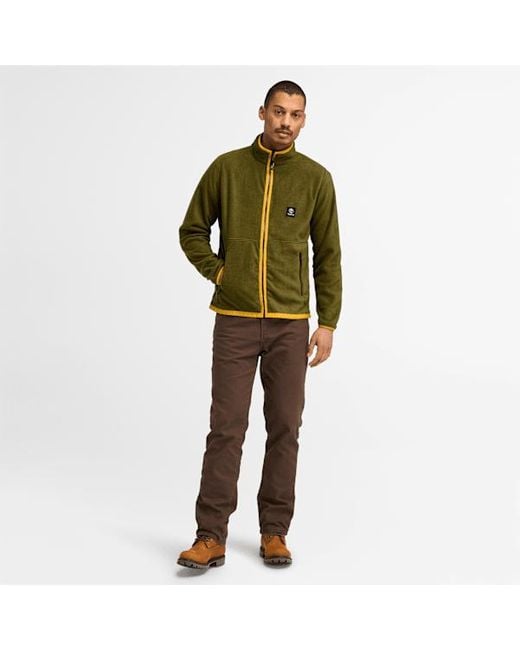 Timberland Full Zip Polar Fleece For Men In Green, Man, Green, Size: L for men