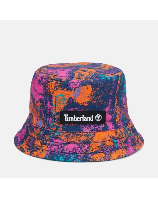 Timberland Blue Shell Sunset Reversible Psychedelic Print Bucket Hat