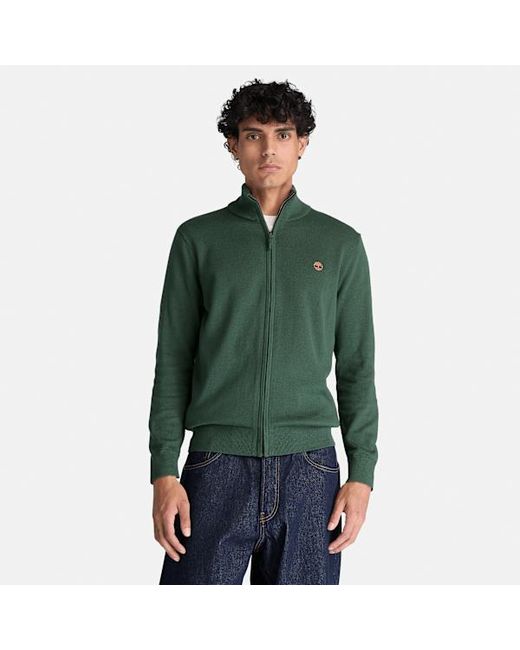 Timberland Green Williams River Cotton Full-Zip Jumper For for men