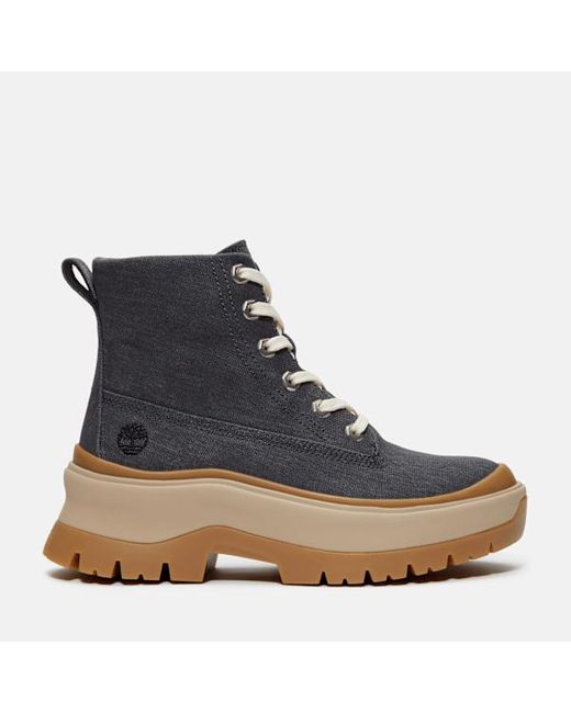 Timberland Blue Roxie Lane Mid Lace-up Boot For Women In Dark Grey, Woman, Grey, Size: 3.5
