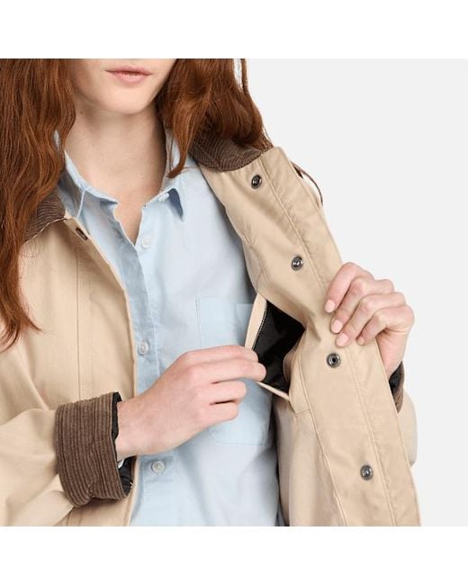 Timberland Natural Wenham Waterproof Barn Coat For Women In Beige, Woman, Beige, Size: L