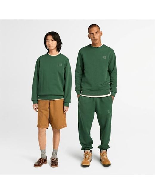 Timberland Green Silicon Badge Crewneck Sweatshirt For