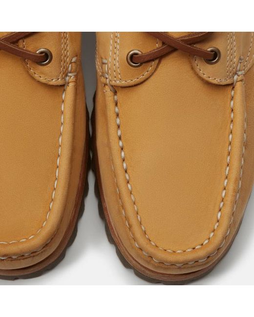 Timberland Brown Authentic 3-Eye Boat Shoe For for men