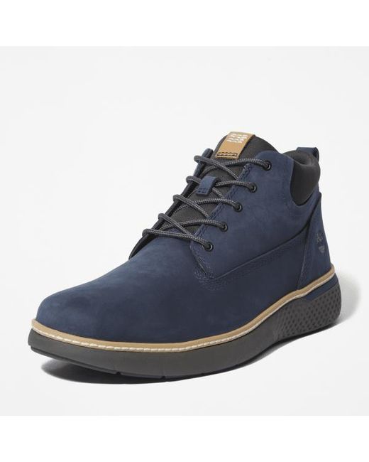 Timberland Blue Cross Mark Leather Chukka For Men In Navy, Man, Navy, Size: 7 for men