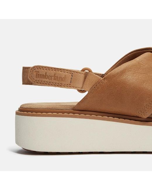 Timberland Brown Safari Dawn Backstrap Sandal For Women In Beige, Woman, Beige, Size: 4