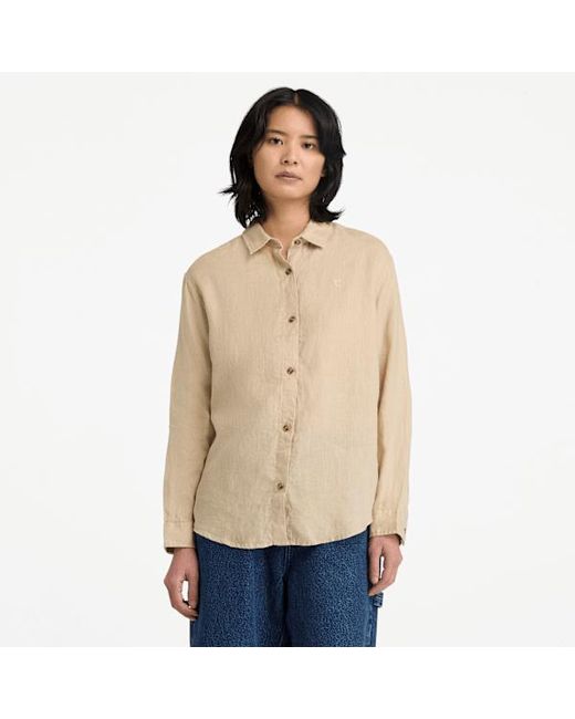 Timberland Natural Long-Sleeve Linen Shirt For