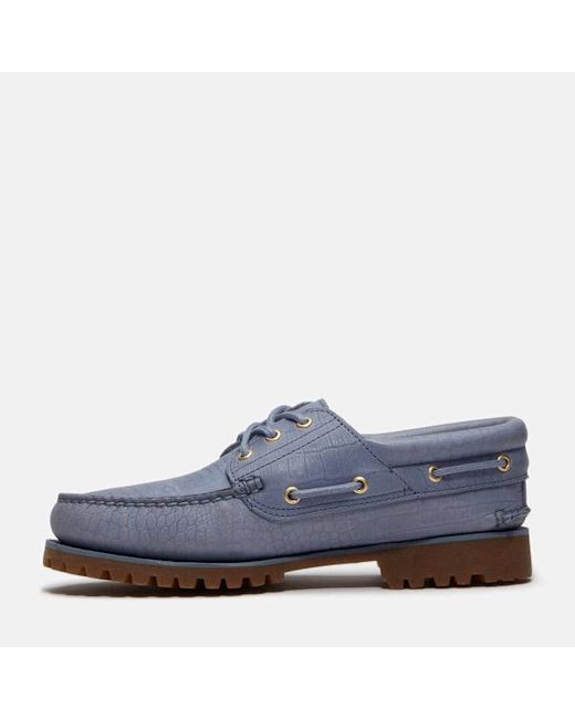 Timberland Blue All Gender Authentic 3-Eye Lug Handsewn Boat Shoe