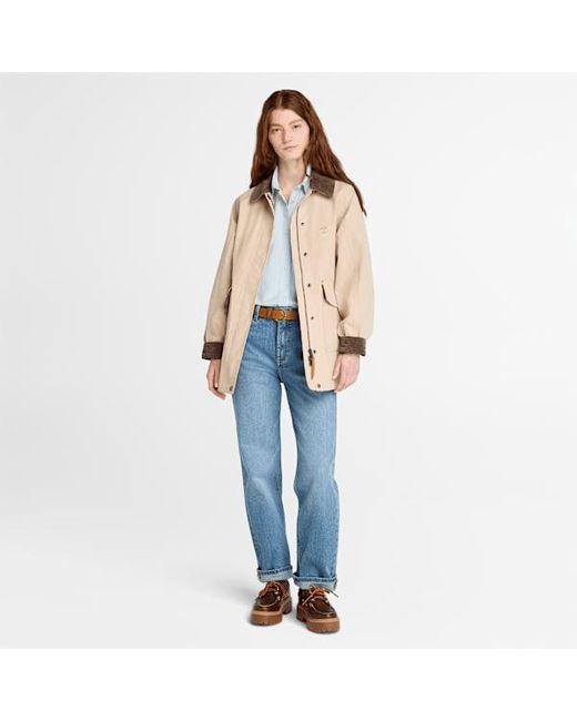 Timberland Natural Wenham Waterproof Barn Coat For Women In Beige, Woman, Beige, Size: L