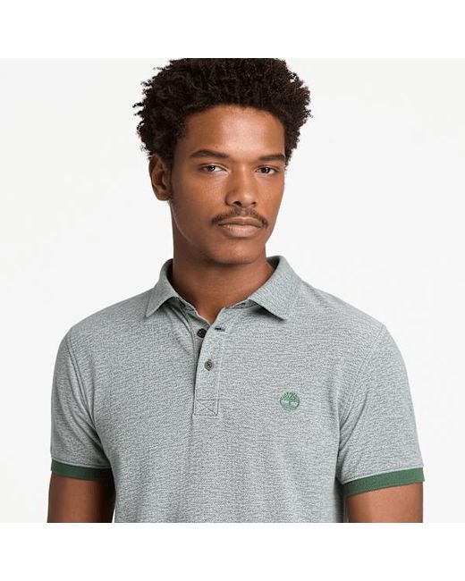 Timberland Gray Baboosic Brook Oxford Short-Sleeve Polo For for men