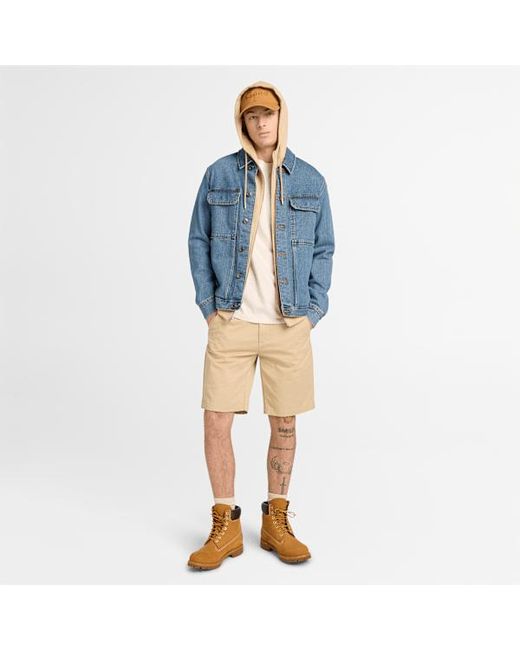 Timberland Natural Exeter River Loopback Full Zip Hoodie For Men In Light Beige, Man, Beige, Size: L for men