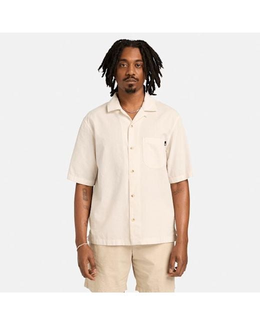 Timberland Natural Short-Sleeve Seersucker Resort Shirt For for men