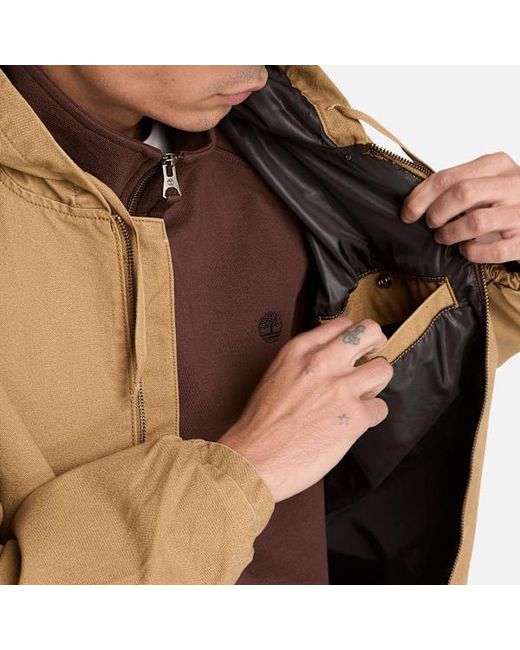Timberland Natural Hooded Canvas Bomber For for men