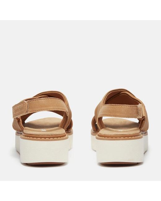 Timberland Brown Safari Dawn Backstrap Sandal For Women In Beige, Woman, Beige, Size: 4