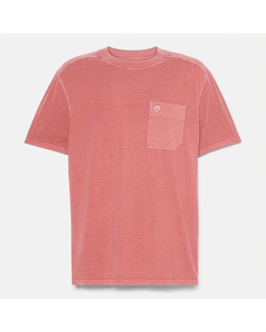 Timberland Merrymack River Garment Dye T-shirt For Men In Red, Man, Red, Size: L for men