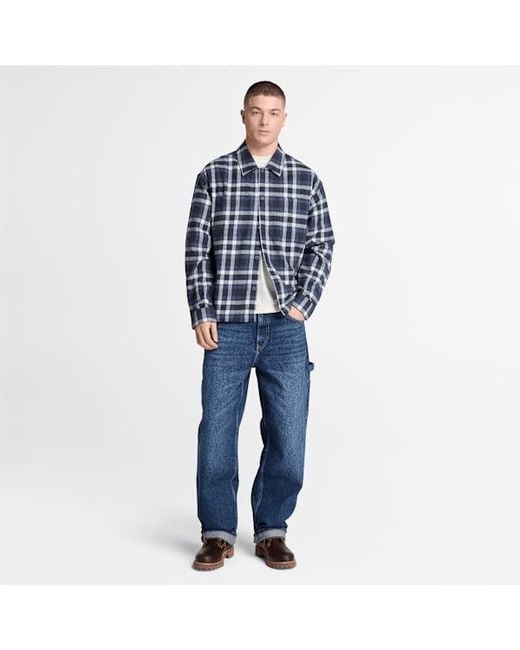 Timberland Blue Check Heavy Flannel Shirt For for men