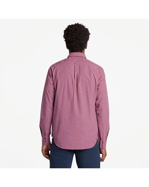 Timberland Purple Micro Plaid Poplin Shirt For for men