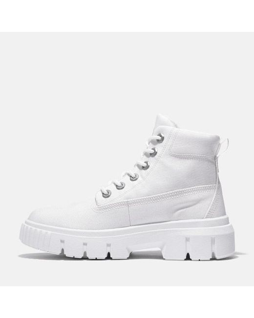 Timberland White Greyfield Canvas Boot