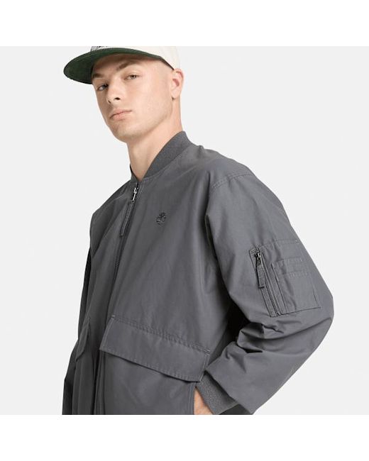 Timberland Gray Durable Water Repellent Utility Bomber For for men
