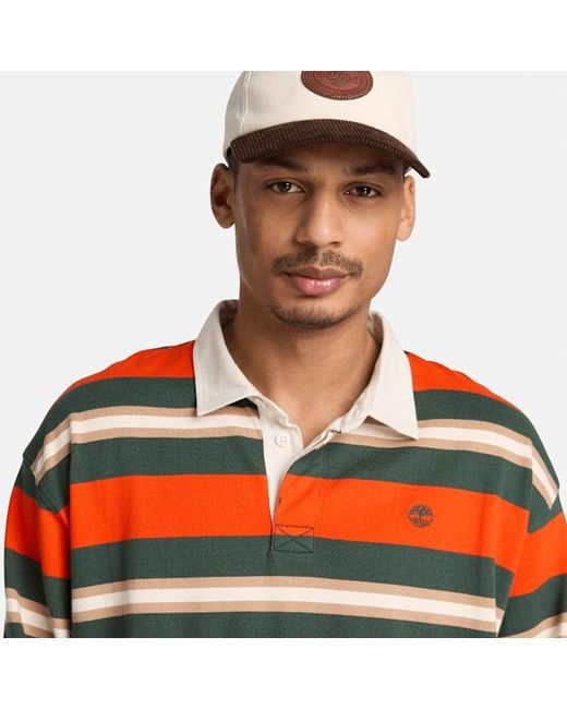 Timberland Orange Long-Sleeve Rugby Polo For for men