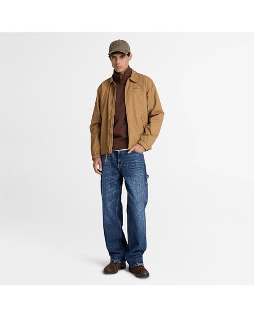 Timberland Brown Exeter River Embroidered Logo Quarter-Zip Sweatshirt For for men