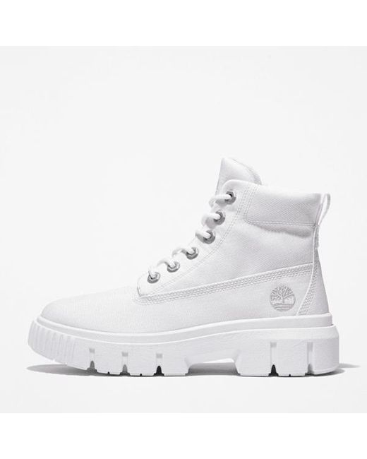 Timberland White Greyfield Canvas Boot