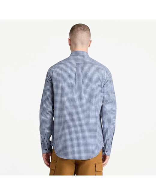 Timberland Blue Micro Plaid Poplin Shirt For for men