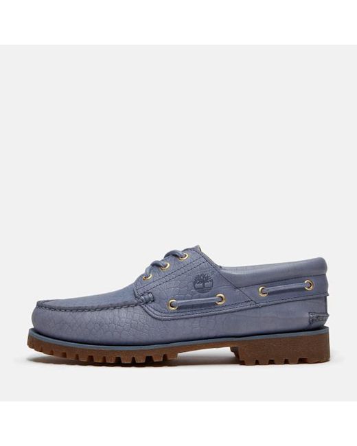 Timberland Blue All Gender Authentic 3-Eye Lug Handsewn Boat Shoe
